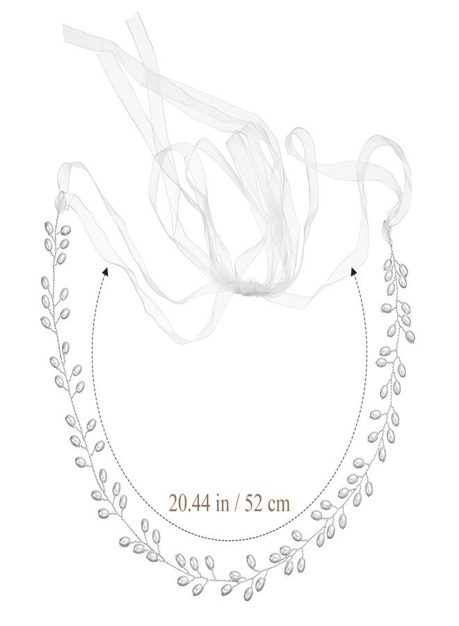 FOYTOKI Simple Pearl Wedding Dress Belt Accessory Elegant Bridal Waistband with Ribbon Fashion Pearl Belly Chain for Bride Wedding Dress Belt for Special Occasions - Image 3